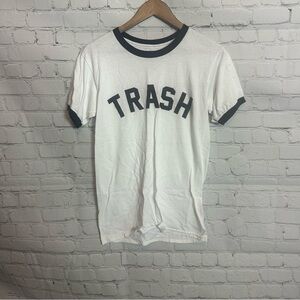 Gildan White T-Shirt with Black Collar